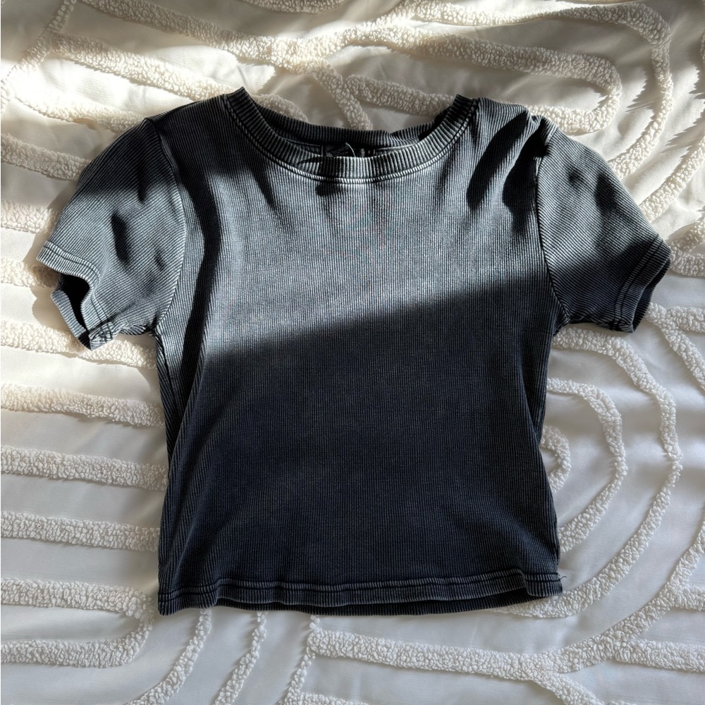 Forever 21 Grey Ribbed Top